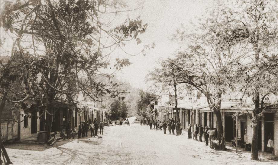 Angels Camp's History & Culture: Main Street Angels Camp in the 1860s